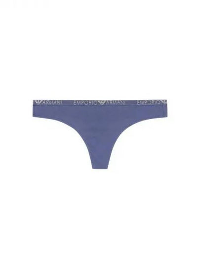 UNDERWEAR Women s Glitter Logo Banding Cotton Thongs Dark Blue 270037 - EMPORIO ARMANI - BALAAN 1