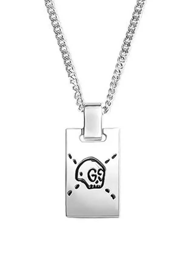 Ghost GG Pendant Necklace YBB455315001 Silver - GUCCI - BALAAN 3