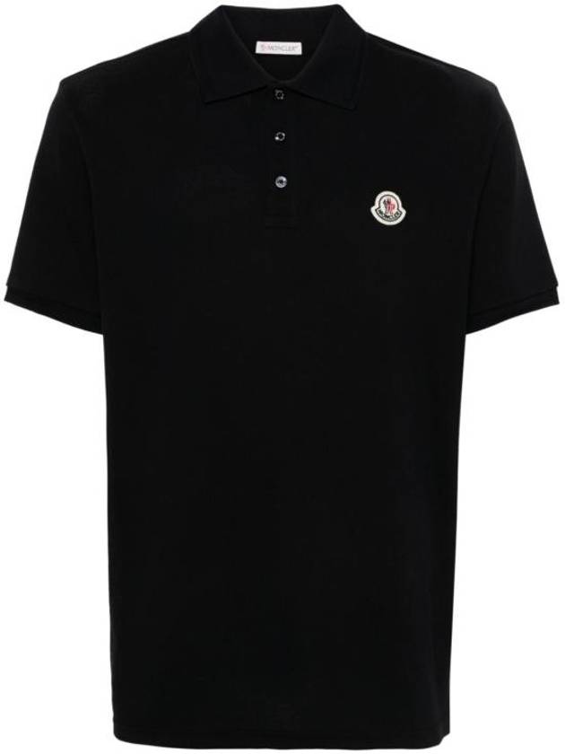 Logo Patch Short Sleeve Polo Shirt Navy - MONCLER - BALAAN 2