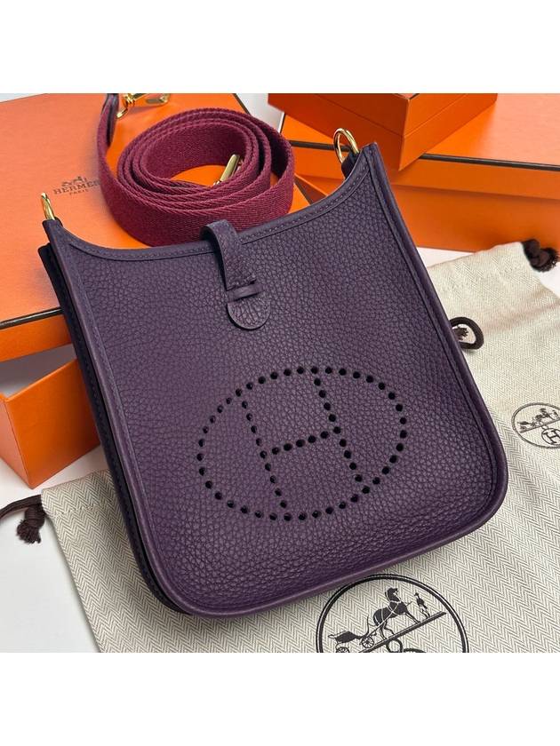 Evelyn mini 16 tpm cassis gold plain strap - HERMES - BALAAN 1