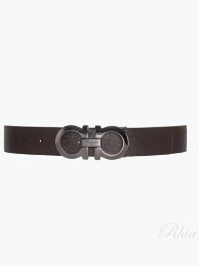 Gancini Reversible Adjustable Leather Belt Black - SALVATORE FERRAGAMO - BALAAN 2