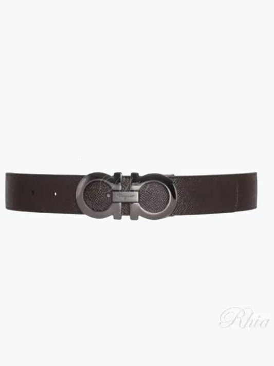 Gancini Reversible Adjustable Leather Belt Black - SALVATORE FERRAGAMO - BALAAN 2