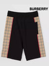 Kids Check Panel Cotton Shorts Black 8053941 4Y 10Y - BURBERRY - BALAAN 3