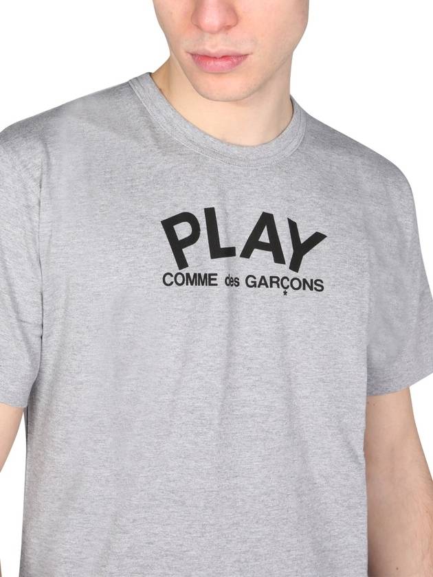 Back Logo Print Short Sleeve T-Shirt Grey - COMME DES GARCONS PLAY - BALAAN 4