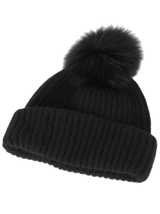 Cashmere Beanie AA520XXCARD C99 BLACK YVH001bk - YVES SALOMON - BALAAN 1