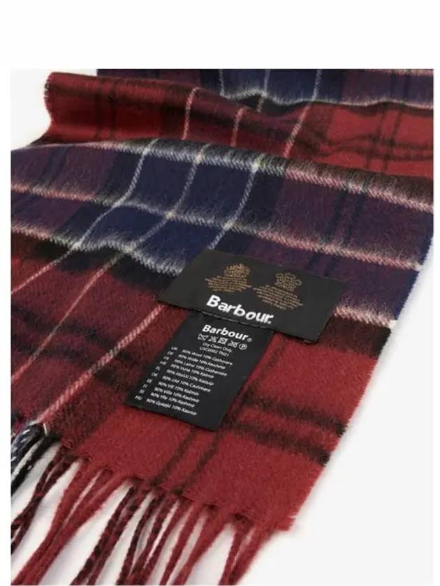 Wool Cashmere Tartan Scarf Lambswool Cashmere Muffler Cordovan - BARBOUR - BALAAN 1