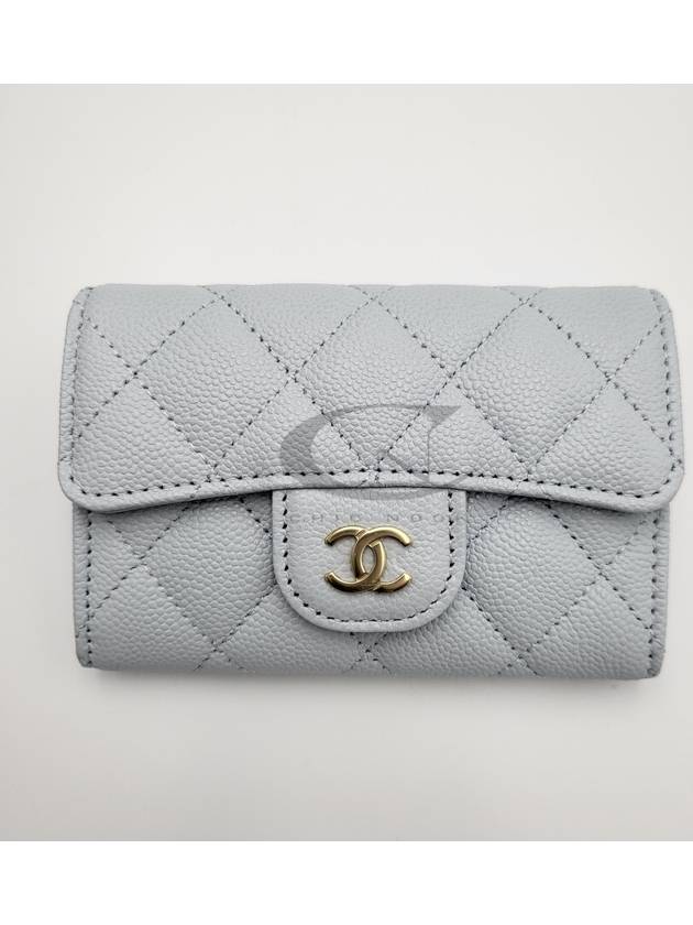 Classic flap wallet snap card light blue gold AP0214 - CHANEL - BALAAN 6