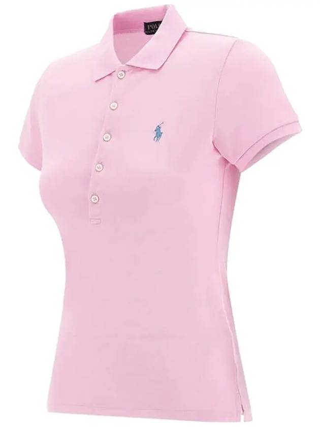 Women's Julie Embroidered Logo Short Sleeve Polo Shirt Caramel Pink - POLO RALPH LAUREN - BALAAN 5