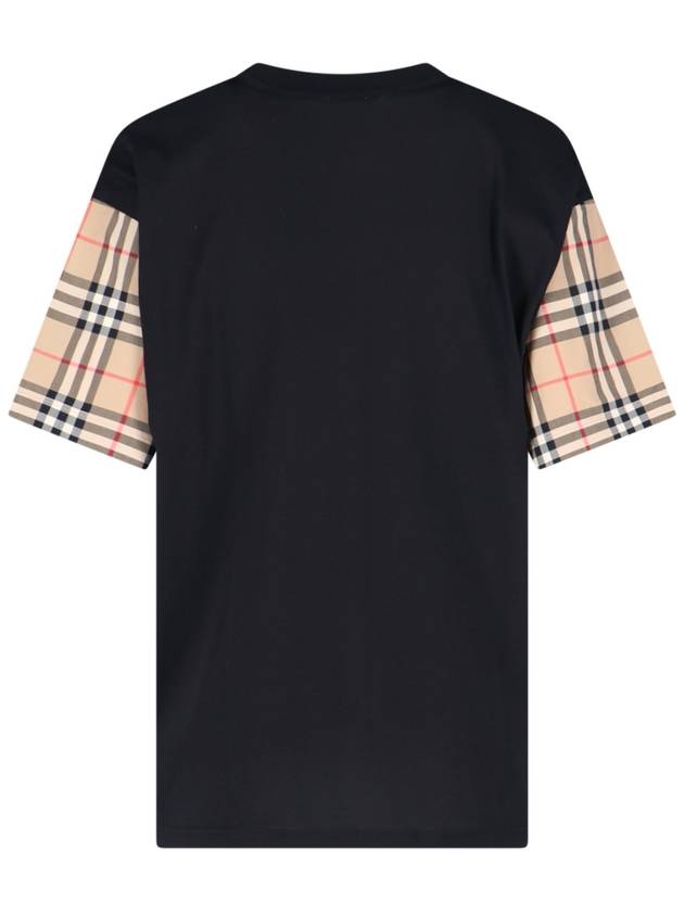 Vintage Check Sleeve Cotton Oversized T-shirt Black - BURBERRY - BALAAN 3