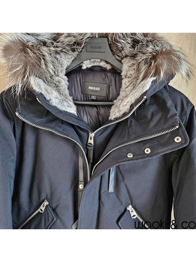 Dixon Nordic Tech Down Silver Fox Fur Bomber Jacket Black Silver - MACKAGE - BALAAN 5