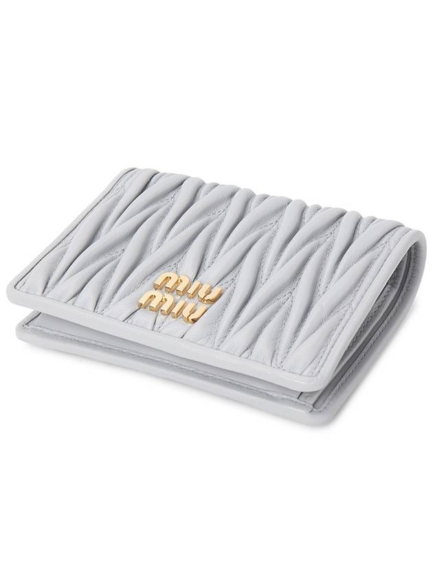 Matelasse Leather Half Wallet Pearl Grey - MIU MIU - BALAAN 4