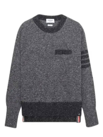 4-Bar Striped Jersey Stitch Knit Top Grey - THOM BROWNE - BALAAN 1