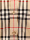 Check Cotton Long Sleeve Shirt Beige - BURBERRY - BALAAN 4