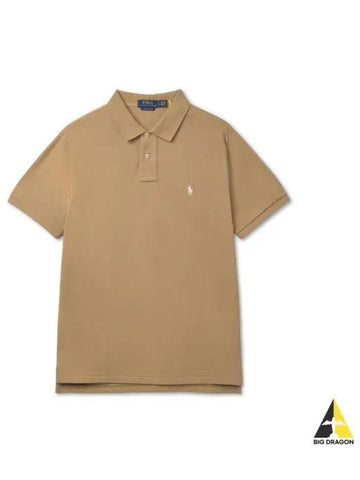 Custom slim fit mesh polo shirt medium beige - POLO RALPH LAUREN - BALAAN 1