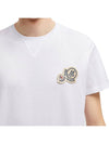 Double Logo Patch Round Short Sleeve T-Shirt White - MONCLER - BALAAN 5