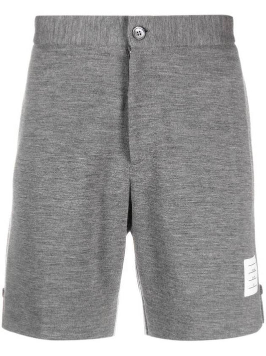 Logo Patch Midi Shorts Grey - THOM BROWNE - BALAAN 1