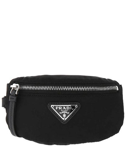 triangle logo re-nylon strap mini pouch black - PRADA - BALAAN 2