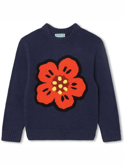 Kids Knit Sweatshirt K2583384A Blue - KENZO - BALAAN 2