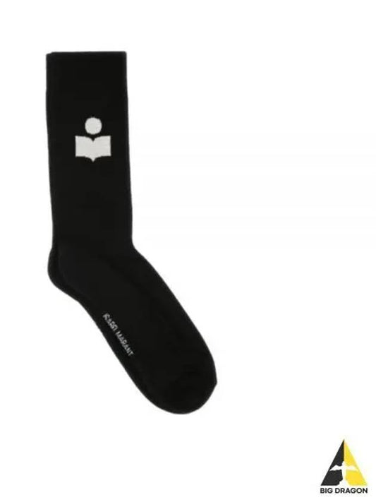 Embroidered Logo Socks Black - ISABEL MARANT - BALAAN 2