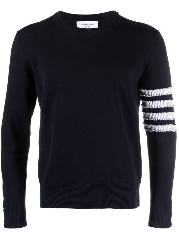 4 Bar Straight Knit Top Navy - THOM BROWNE - BALAAN 3