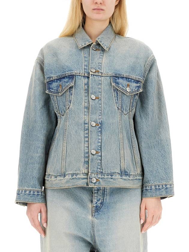 Hourglass Denim Jacket Light Blue - BALENCIAGA - BALAAN 2