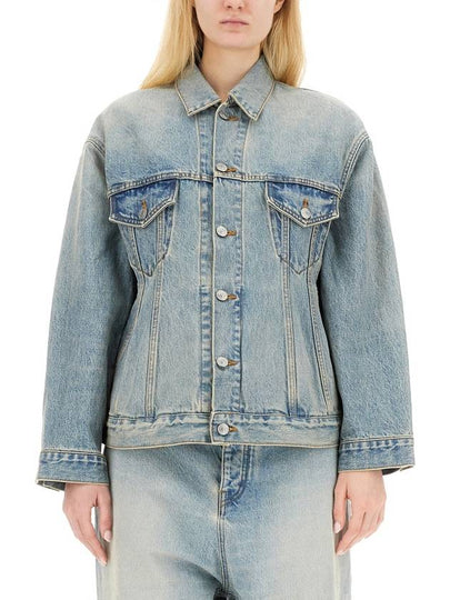 Hourglass Denim Jacket Light Blue - BALENCIAGA - BALAAN 2