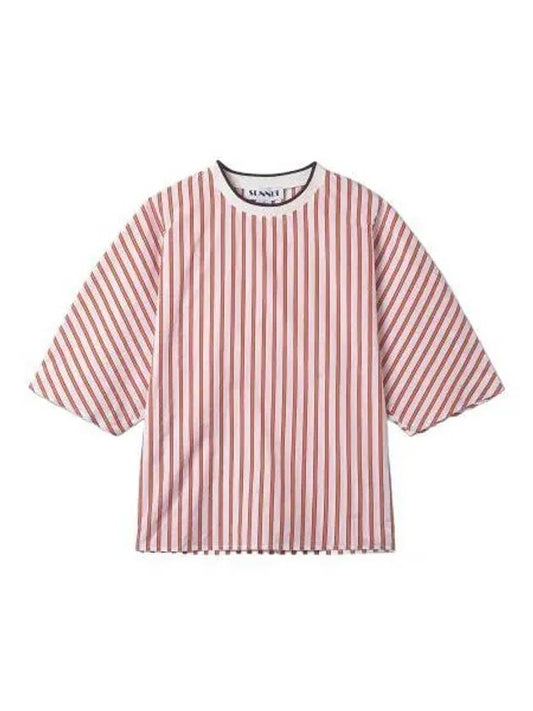 Kimono short sleeve t shirt off white red striped - SUNNEI - BALAAN 1