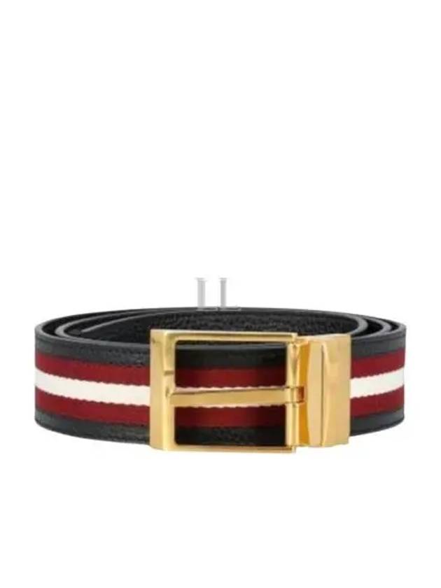 Shiffie Leather Belt Red Black - BALLY - BALAAN 2