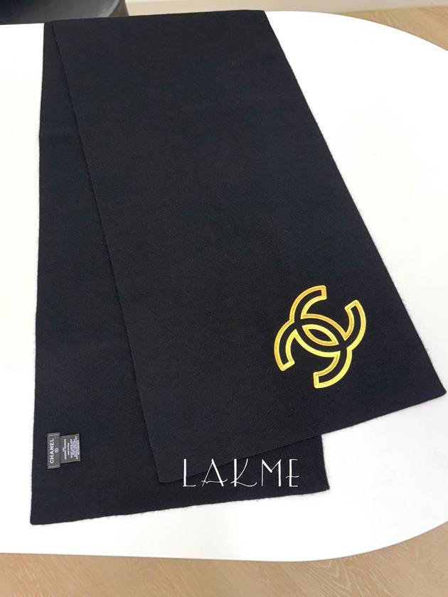 Gold CC Logo Cashmere Women Muffler Scarf AA7628 - CHANEL - BALAAN 5