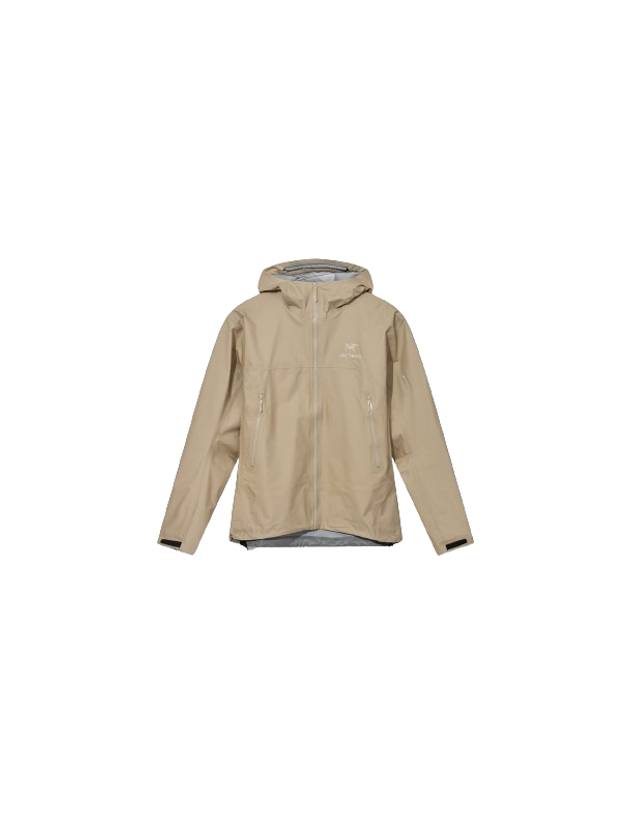 Beta Embroidered Logo Nylon Hooded Jacket Beige - ARC'TERYX - BALAAN 1