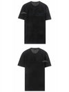 Men's Lettering Embroidery Short Sleeve T-Shirt Black - VERSACE - BALAAN 6