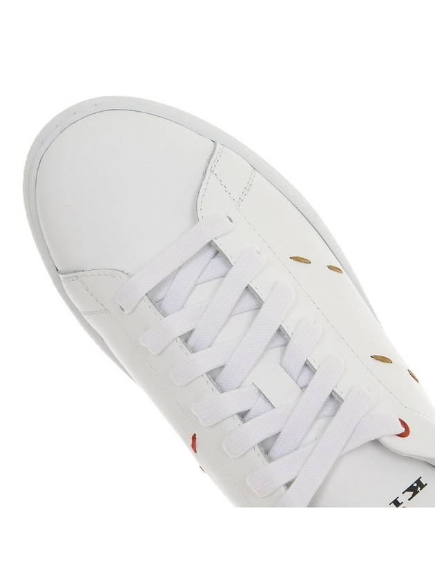 23S S USSN001 XB602006 BIANCO/TERRA stitch detail white & brown sneakers - KITON - BALAAN 7