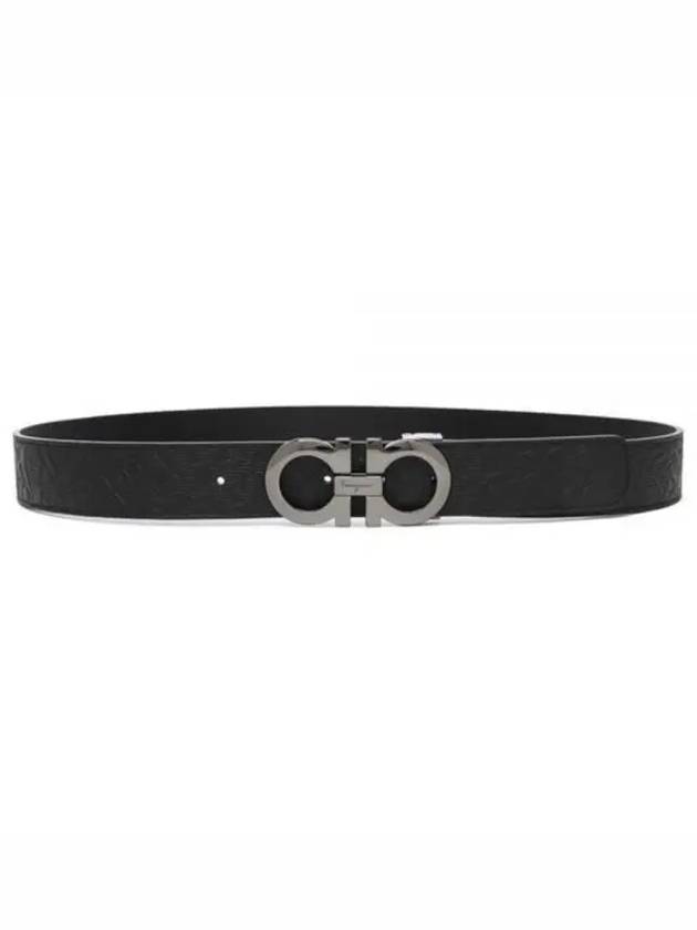 Gancini Reversible Adjustable Leather Belt Black - SALVATORE FERRAGAMO - BALAAN 2