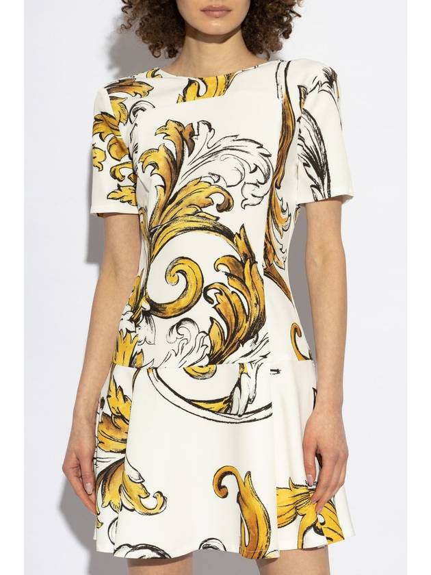 Versace Jeans Couture Dress With Outline Barocco Print, Women's, White - VERSACE - BALAAN 3