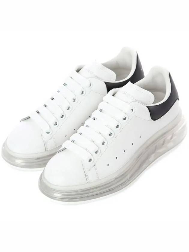 Oversized Clear Sole Low Top Sneakers Black White - ALEXANDER MCQUEEN - BALAAN 2