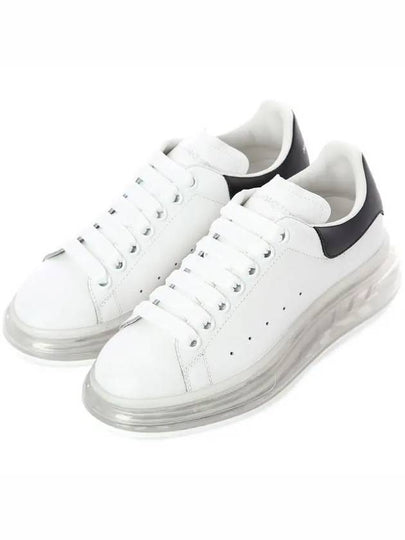 Oversized Clear Sole Low Top Sneakers Black White - ALEXANDER MCQUEEN - BALAAN 2