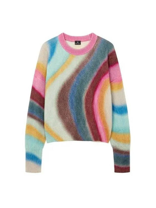 8th Anniversary Last 15 Double Coupon 9 7 8 PS Women s Wave Pattern Knit Multi - PAUL SMITH - BALAAN 1