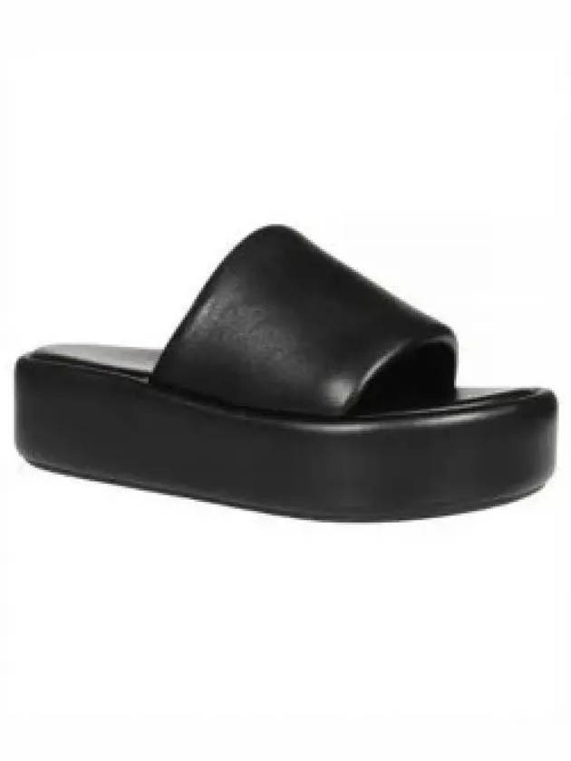 Rise Platform Leather Slippers Black - BALENCIAGA - BALAAN.