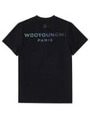 Women's Gradient Embossing Back Logo Short Sleeve T-Shirt Black - WOOYOUNGMI - BALAAN 3