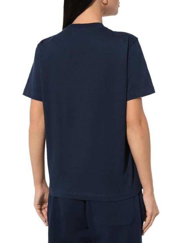 Logo Print Cotton Short Sleeve T-Shirt Navy - MSGM - BALAAN 5