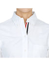 Women's Hidden Three Stripes Oxford Classic Shirt White - THOM BROWNE - BALAAN 9