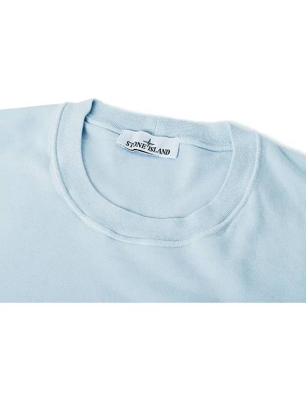 Wappen Patch Garment Dyed Sweatshirt Light Blue - STONE ISLAND - BALAAN 4