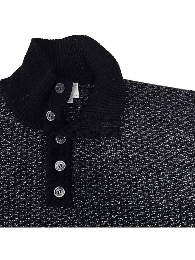 4 Bar Tonal Texture Knit Top Black - THOM BROWNE - BALAAN 4