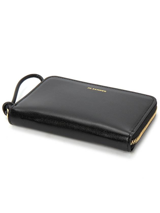 Around Zipper Leather Half Wallet Black - JIL SANDER - BALAAN 4