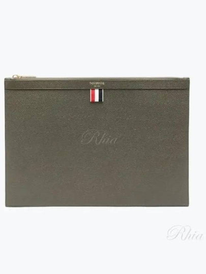 Medium Document Holder Clutch Bag Green - THOM BROWNE - BALAAN 2