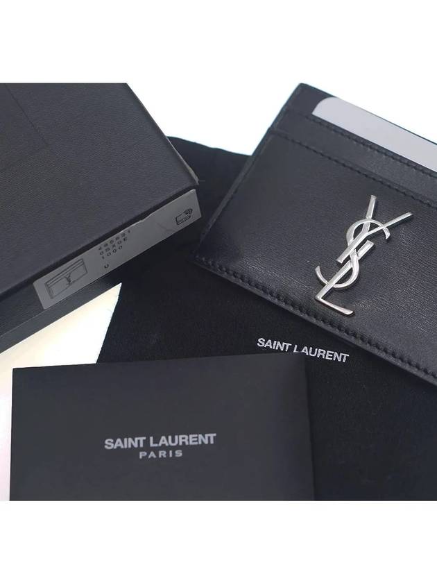 Monogram Card Case in Smooth Leather Black - SAINT LAURENT - BALAAN 6