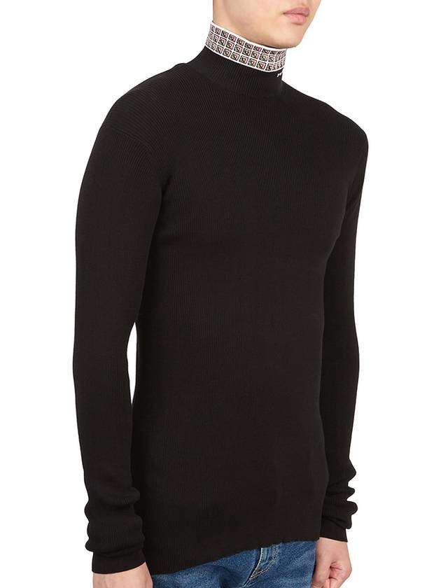 Logo Slim Fit Turtleneck Black - PRADA - BALAAN 4