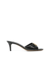 Fold Leather Medium Sandal Heels Black - FENDI - BALAAN 2