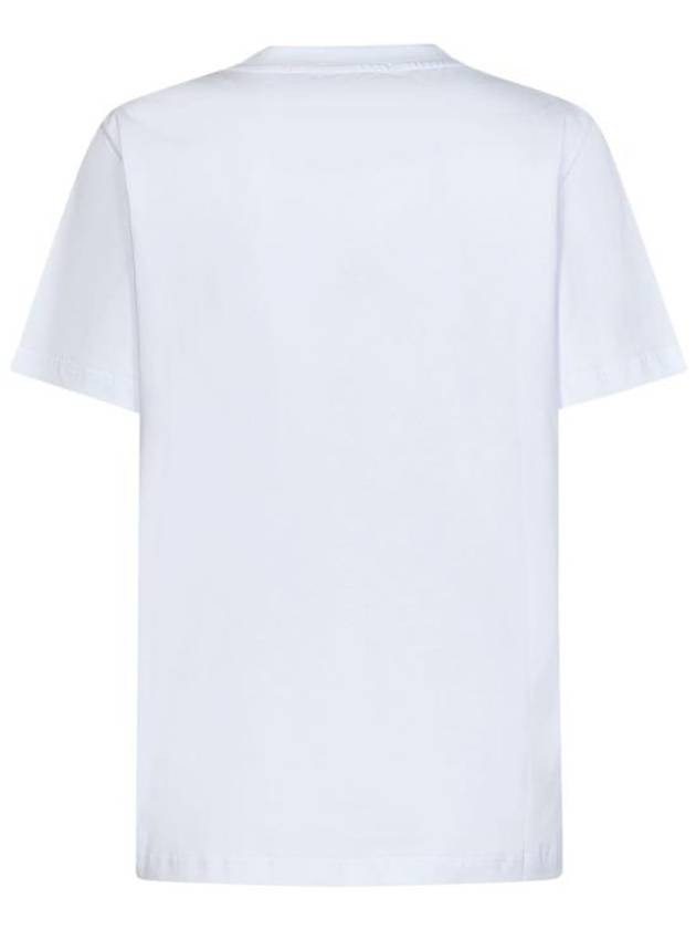 Brushed Logo Short Sleeve T-Shirt White - MSGM - BALAAN 3