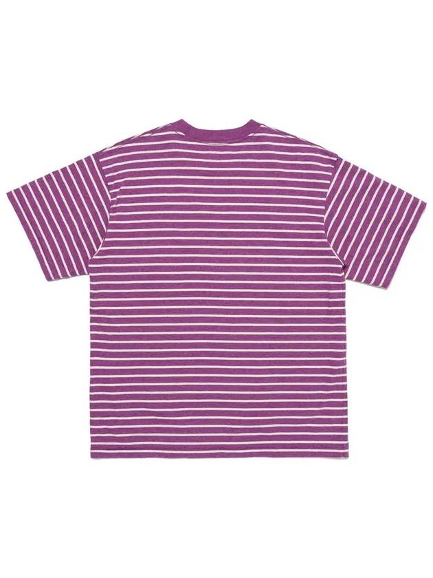 Striped Heart Short Sleeve T Shirt Purple HM27CS041 - HUMAN MADE - BALAAN 3